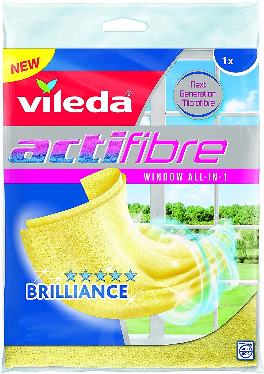 Vileda Actifibre Cloth for Cleaning Glass – Yellow - BigaMart