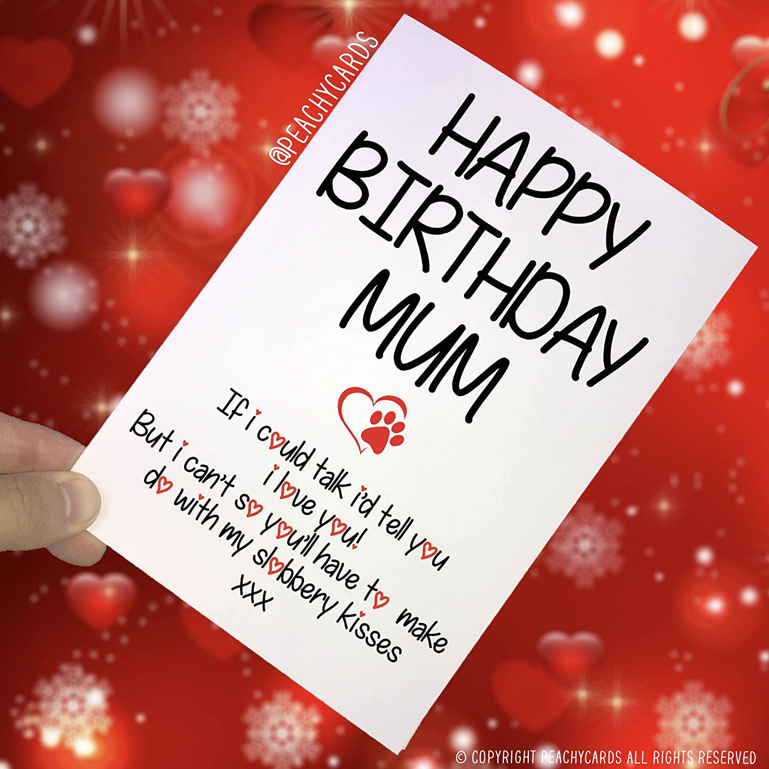 Birthday Cards from The Dog, Funny Cards from The Dog, Dog Cards, Mum Birthday Card, Thanks Mum, Novelty Cards
