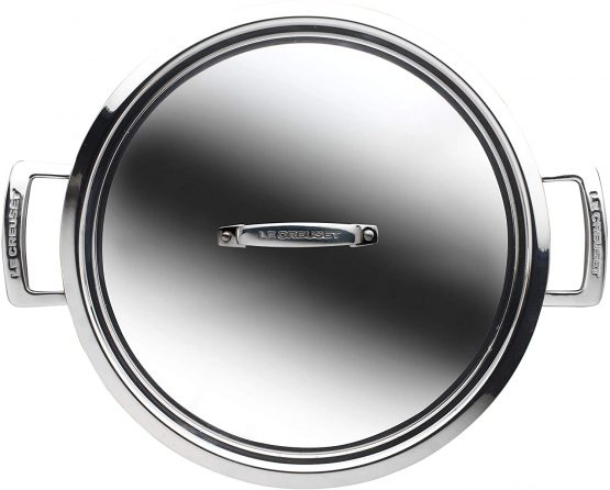 Le Creuset 96203924001000 3-Ply Stainless Steel Shallow Casserole with Lid, 24 x 6.2 cm , Silver - Image 4