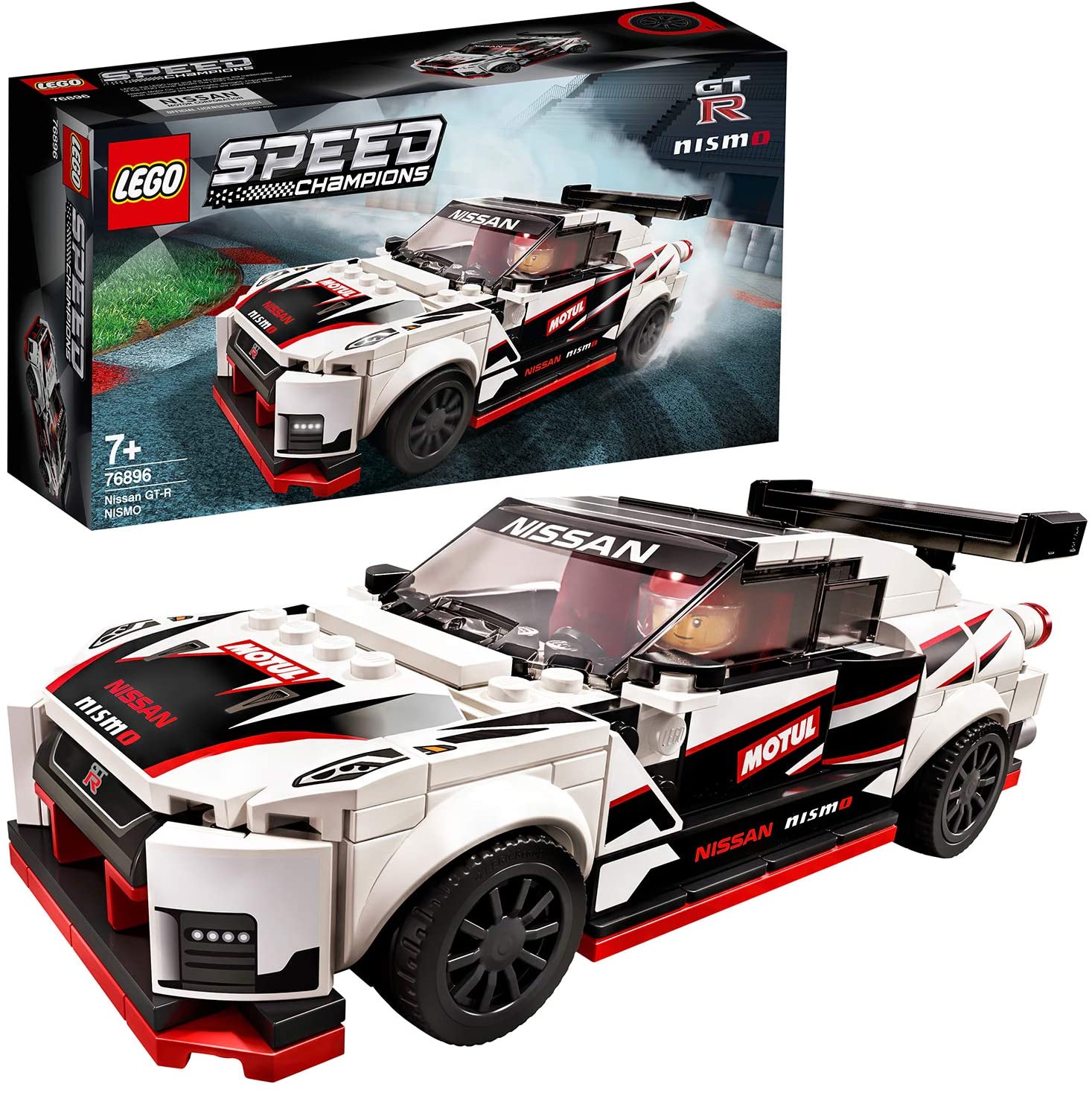 LEGO 76896 Speed Champions Nissan GT-R NISMO Model Car Toy, Racing Car Set for Kids 7+ Years Old with Racer Driver Minifigure