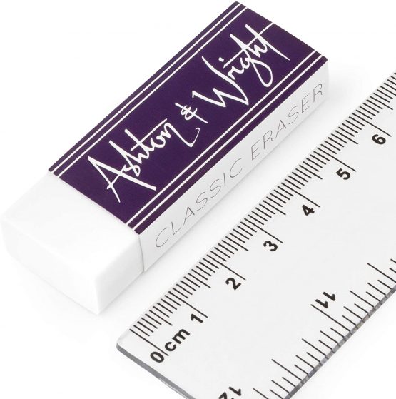 Ashton and Wright - Classic Eraser - Latex Free Plastic Rubber - Pack of 5 White - Image 3