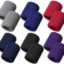Bememo 12 Pack Sweatbands Sports Wristband Cotton Sweat Band for Men and Women, Good for Tennis, Basketball, Running, Gym, Working Out