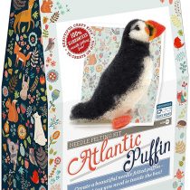 Atlantic Puffin Needle Felting Kit Containing 100% British Wool, Felting Needles, High Density Felting Sponge, Pipe Cleaners, Wire, Nylon, Glass Eyes and Clear Colour Instructions