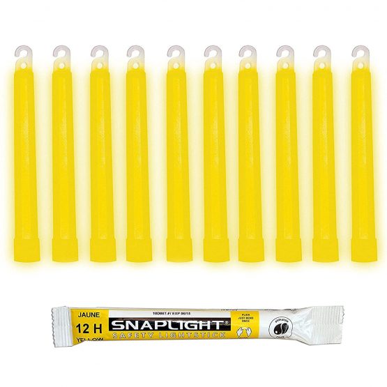 Cyalume SnapLight Yellow Glow Sticks – 6 Inch Industrial Grade, Ultra Bright Light Sticks with 12 Hour Duration (Pack of 10)