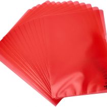 Rexel Quality A4 Document Folder, Red Embossed, 115mic, Cut Flush, Copy Safe, Pack of 100, 2115636