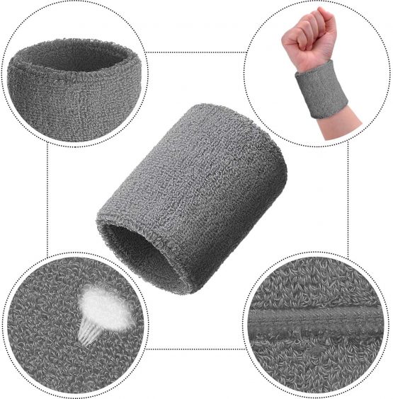 Bememo 12 Pack Sweatbands Sports Wristband Cotton Sweat Band for Men and Women, Good for Tennis, Basketball, Running, Gym, Working Out - Image 4