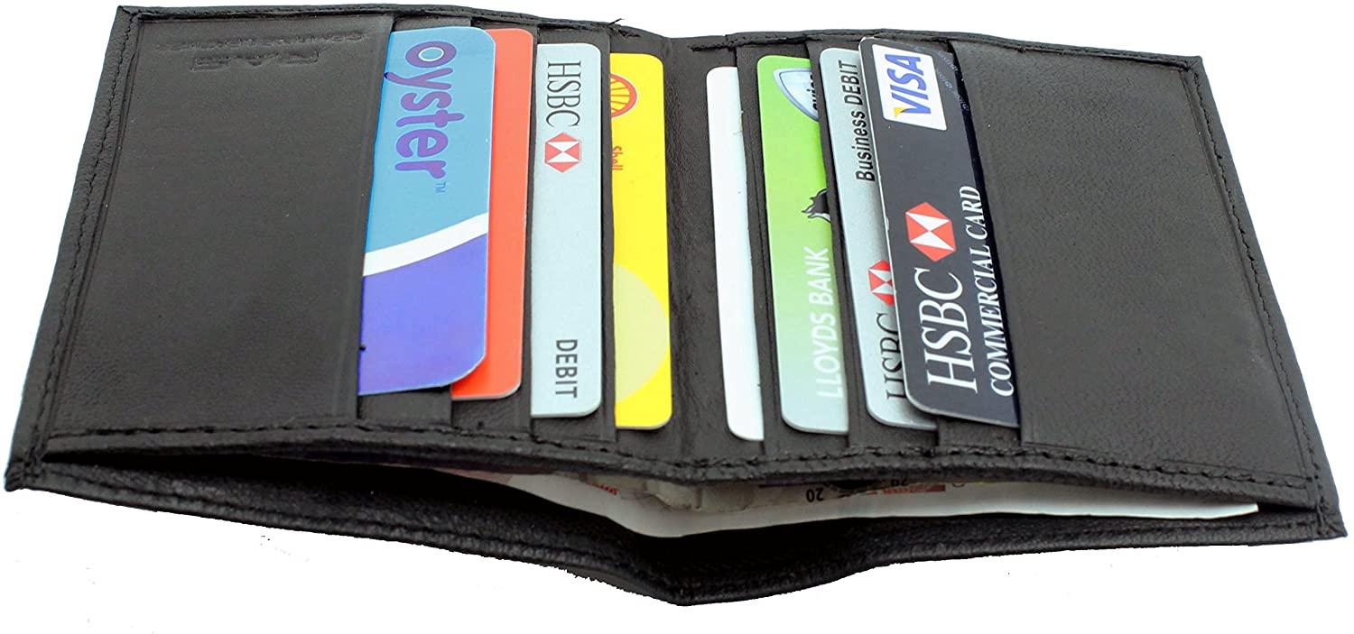 RAS WALLETS Personalised RFID Blocking Leather Wallet, Bifold Design, 8 Card Slots, Slim Profile, Engraved Name (Black) - Image 3