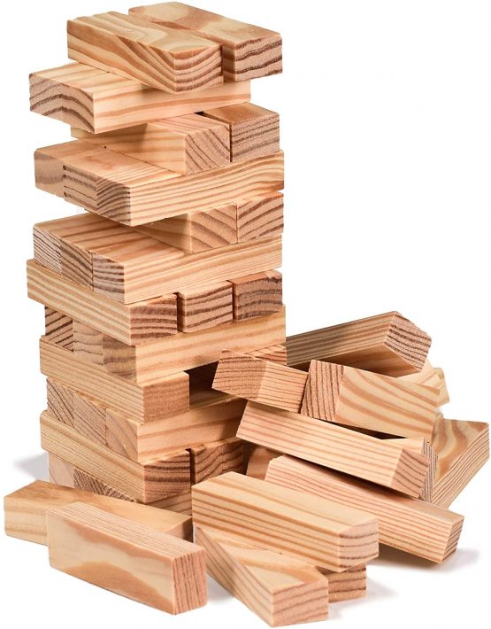 M.Y Traditional Tumbling Tower Game with 48 Wooden Pieces in Full Colour Gift Box - Image 4