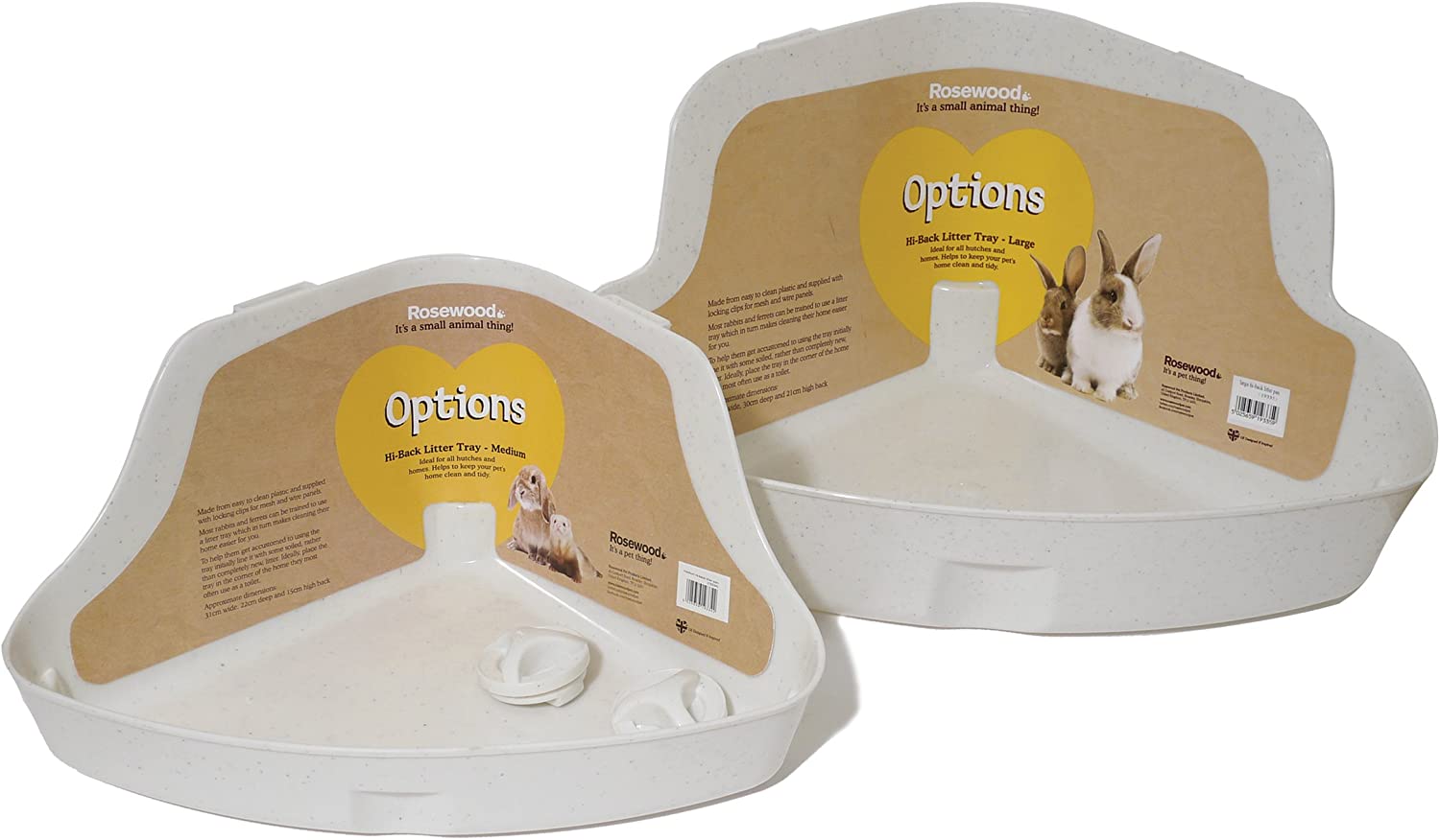 Rosewood Corner Rabbit Litter Tray, Large, White - Image 2