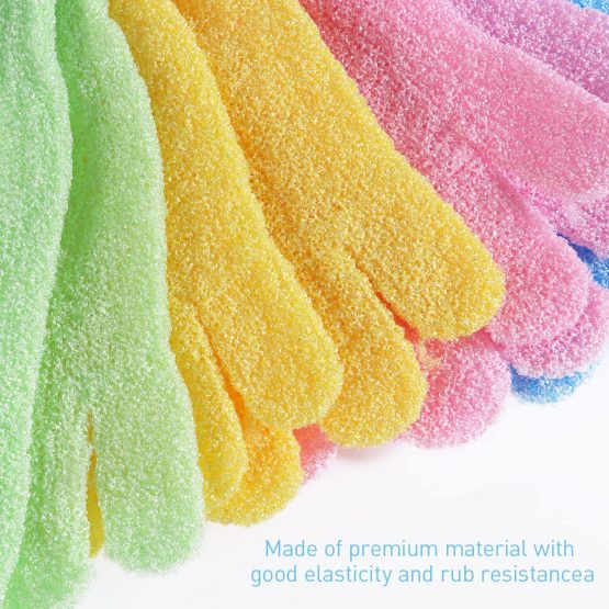 ULTNICE Exfoliating Bath Gloves for Body Scrub Exfoliator 4 Pairs - Image 4