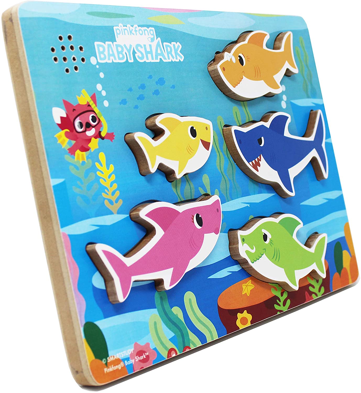 pinkfong baby shark chunky wooden sound puzzle