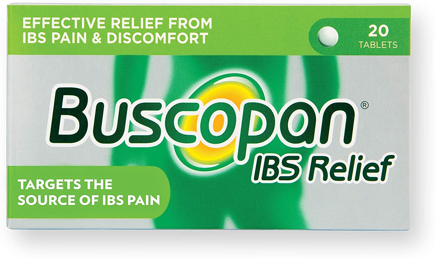 Buscopan, Targets the Source of Belly Pain, Cramps & Discomfort, Starts to work in 15 minutes, 20 Tablets