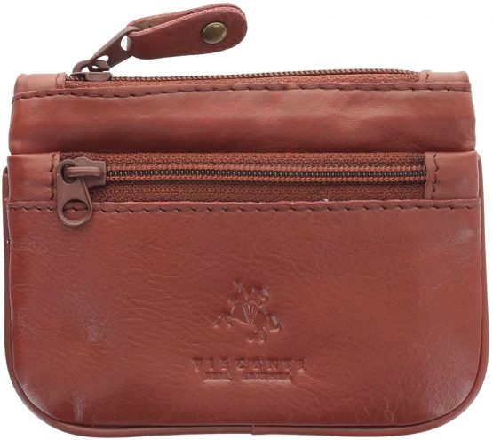 Visconti Leather Zip Top Coin Purse/Keycase CP3 Brown