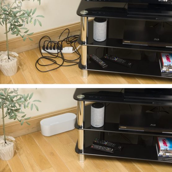 D-Line Cable Tidy Box, Hide and Conceal Extension Blocks and Electrical Cables, Fully Safety Tested Cable Management Solution, Made from Robust Electrically-Safe ABS Material - Small, White - Image 3