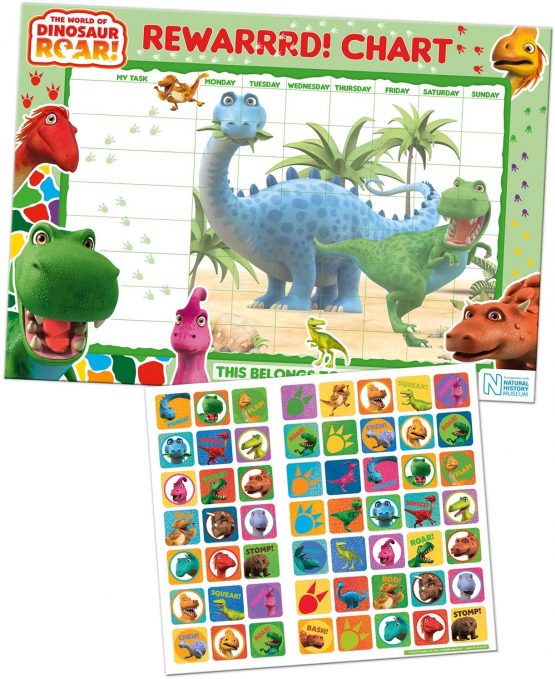 Paper Projects 01.70.30.017 Natural History Museum The World of Dinosaur Roar Reward Chart and Stickers