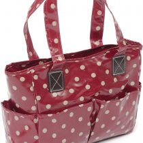 Hobby Gift Craft Bags, PVC Cotton, Red Polka Dot, 35x17x39 cm