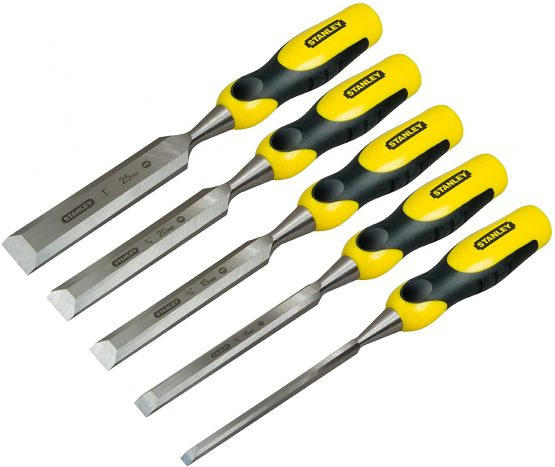 Stanley 2-16-888BT 2-16-888" Dynagrip Chisel-Set, Yellow/Black, 6-25 mm, Set of 5 Pieces