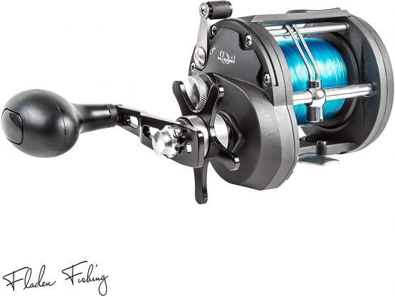 FLADEN Fishing - WARBIRD 4000-1 Ball Bearing Sea Multiplier Reel with Level Wind Star Drag and Line on [11-454000]