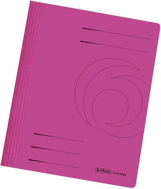 Herlitz A4 Manilla Folded Flat File - Pink (Pack of 10)