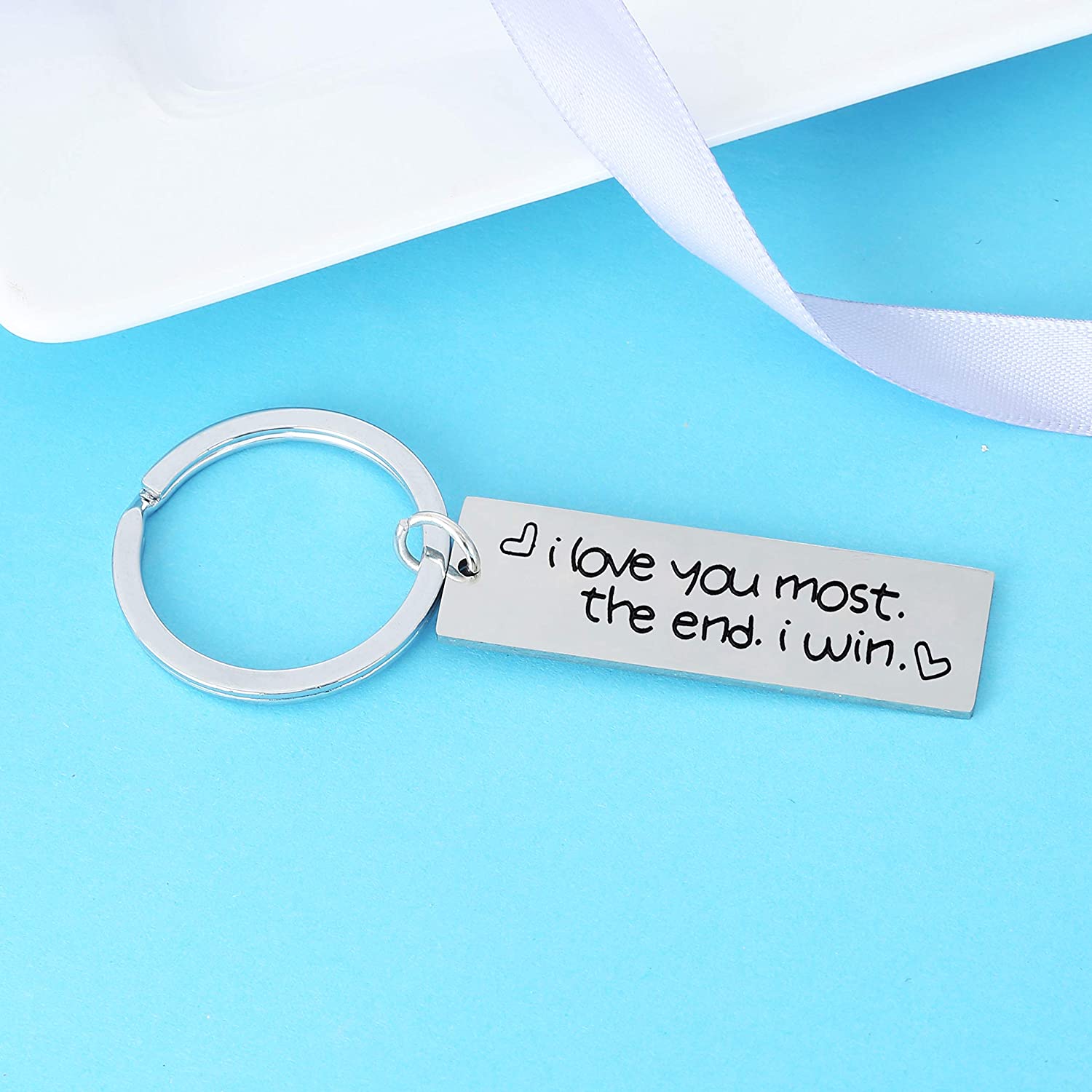 Nimteve Couples Gifts Husband Keyring Valentines Day Gifts for Him Her Boyfriend Gifts Anniversary Keyring Girlfriend Gifts (I Love You Most) - Image 4