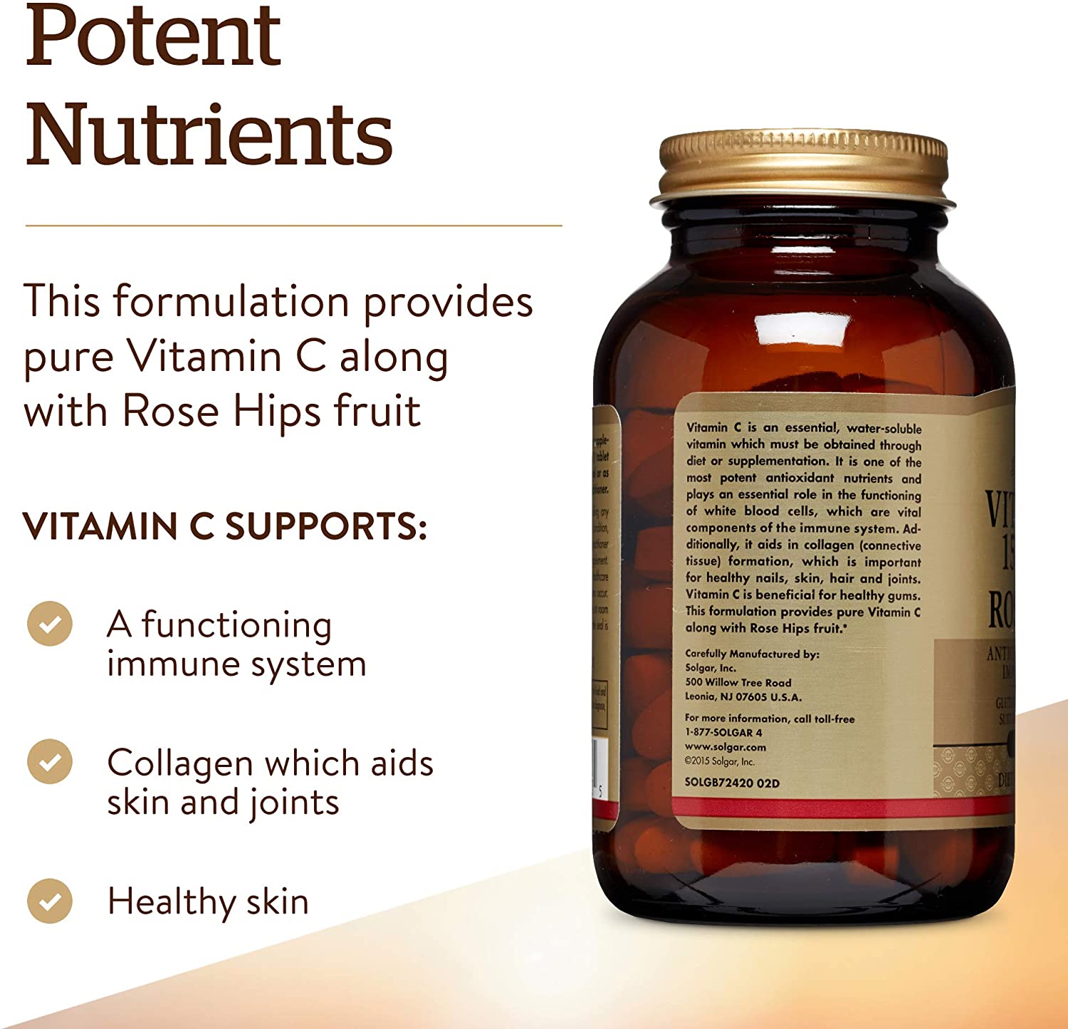 Solgar Vitamin C 1500 mg (1.5 Grams) with Rose Hips Tablets, Pack of 90, Supports Immunity - Image 4