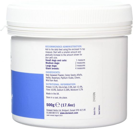 Dorwest Herbs Keepers Mix Powder for Dogs and Cats 500g - Perfect raw feeding supplement, 8 nutritious pure herbs for all round herbal health - Image 3