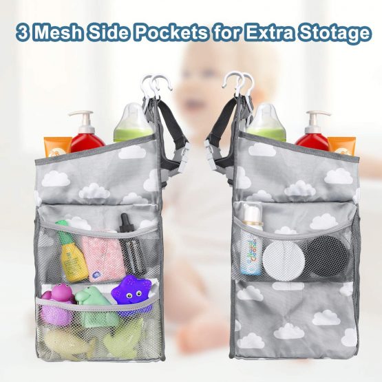 Premium Nursery Organizer Baby Diaper Caddy Hanging Diaper Organizer for Baby Essentials, Hanging Changing Table Diaper Stacker for Crib Storage and Nursery Organization - Image 4