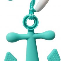 Sea Ship Anchor Silicone Teether Soother Teething Sensory Chewy Chewelry BPA Free with Chord and Breakaway Clasp, 5 Colours (Turquoise)