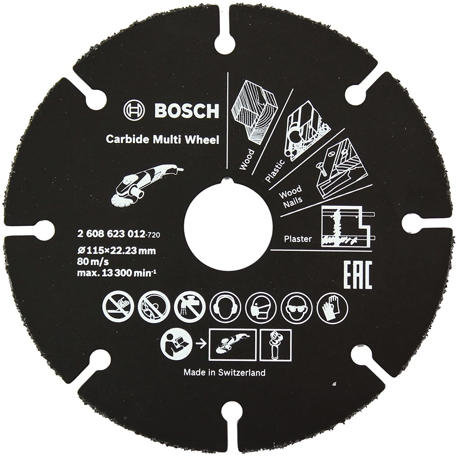 Bosch Professional 2608623012 Tungsten Carbide Multi Wheel Cutting Disc (Multi Material, diameter 115 mm