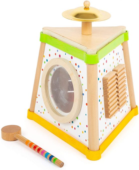 Small Foot 11507 Musical Triangle Sound, Made of Wood, a Brightly Coloured Multi-Instrument for Young Musicians Toys, Multicolored - Image 2