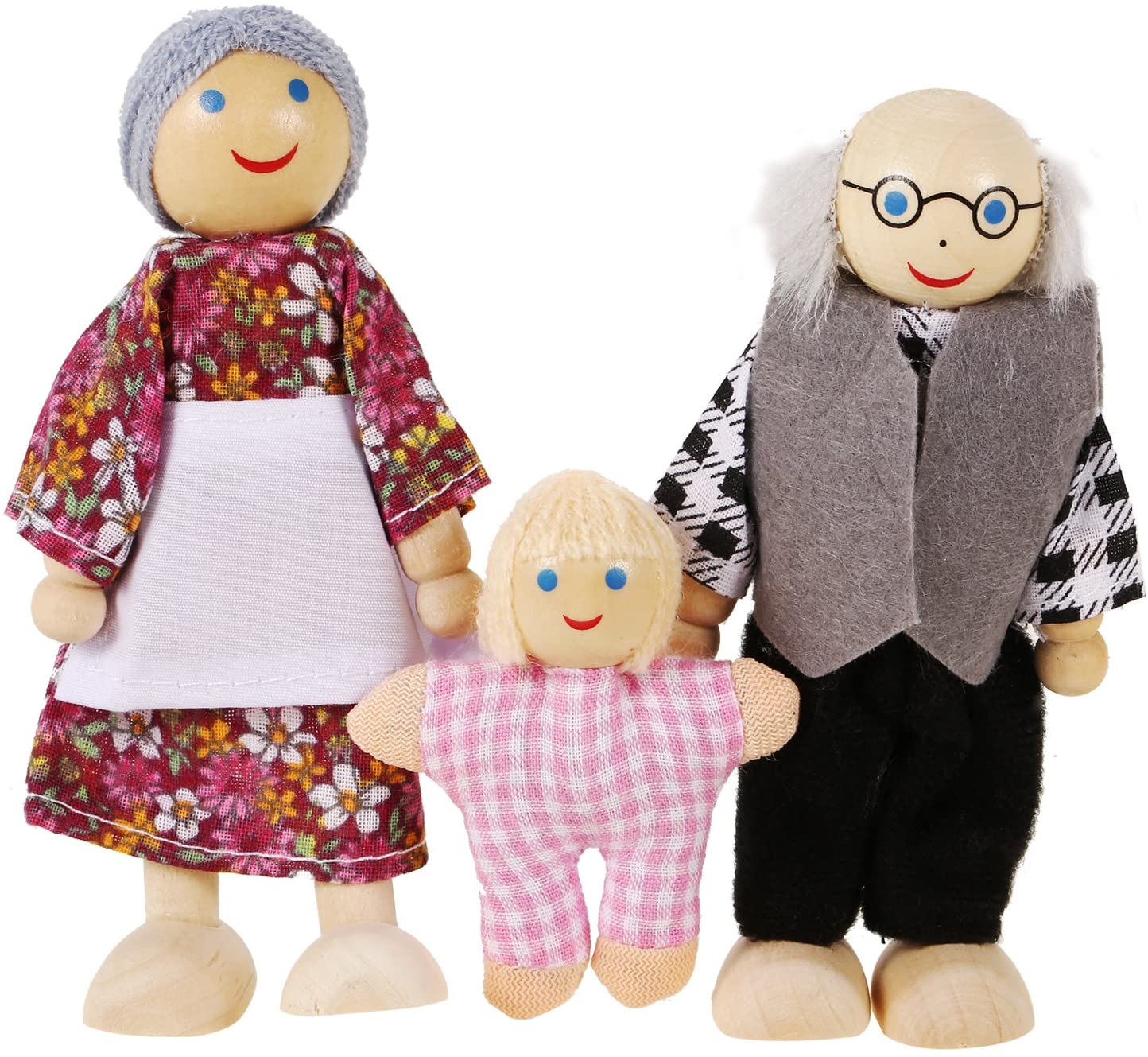 wooden dolls house family