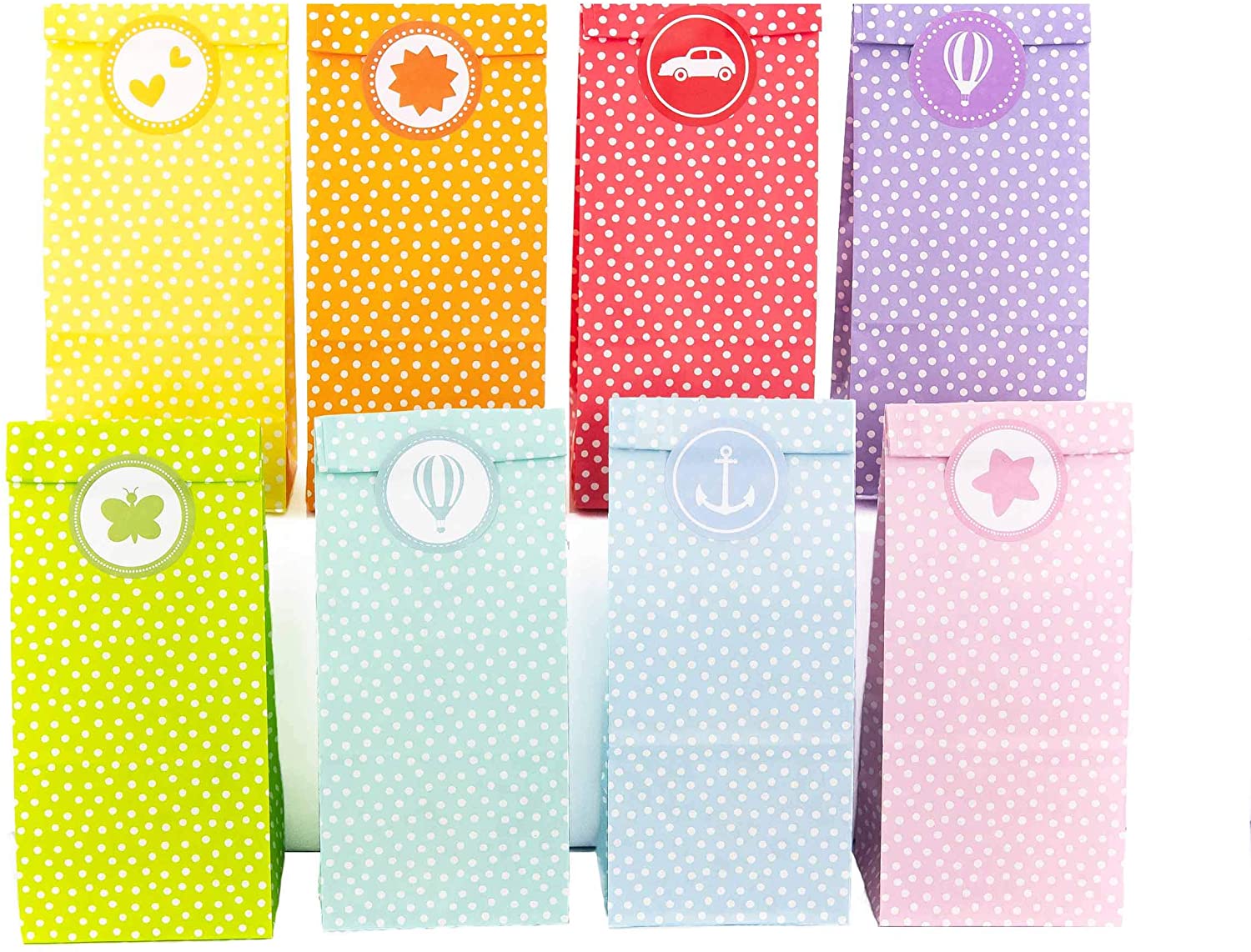 Papierdrachen 24 gift bags for birthdays - fill them and give them as presents - a little thank you to your guests