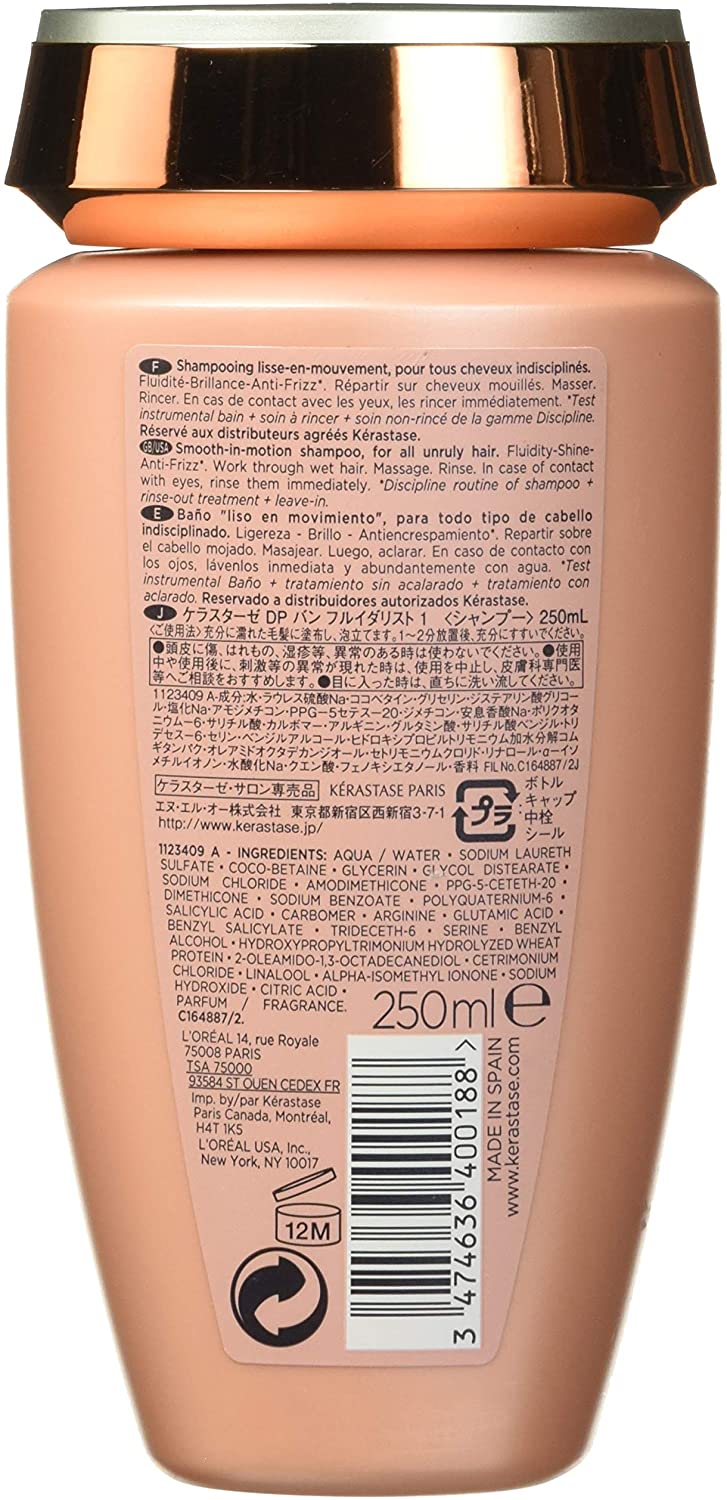 Kérastase Discipline, Smoothing Anti-Frizz Shampoo, for Unruly Hair Sulphate-Free, Bain Fluidealiste, 250ml - Image 2