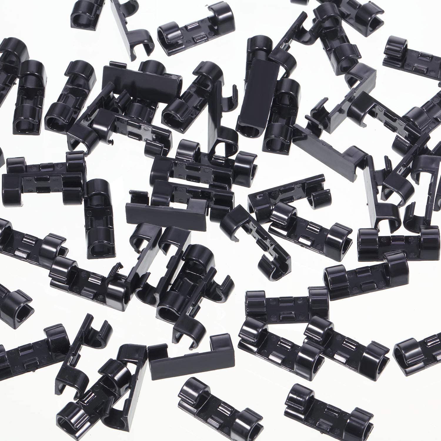 100 Pieces Mini Outdoor Cable Clips Light Clips Decoration Clips Self Adhesive Hooks for Fairy Light (Black) - Image 4