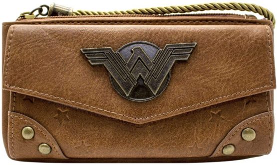 DC Wonder Woman Comic Satchel Brown Coin & Card Clutch Purse - Image 2