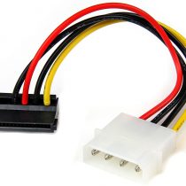 StarTech 6in 4 Pin LP4 to Left Angle SATA Power Cable Adapter - LP4 to SATA Power Adapter (SATAPOWADPL), White/Black