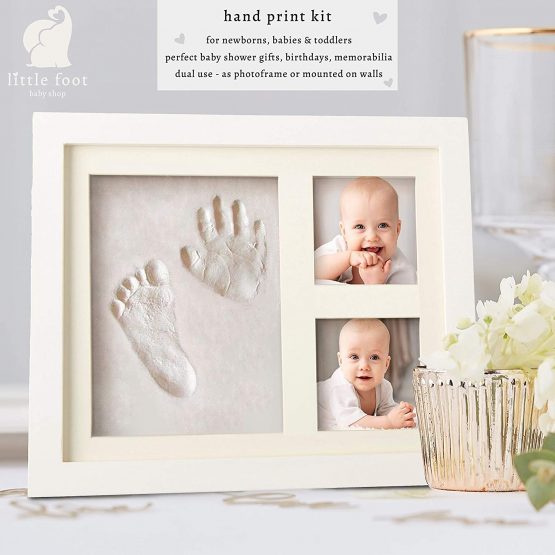 Baby Shower Gifts (UK Company) Baby Footprint Kit and Handprint Picture Frame Photo Frame Baby Gifts New Baby Boy Gift Newborn Essentials Baby Girl Milestone Album Personalised - Image 2
