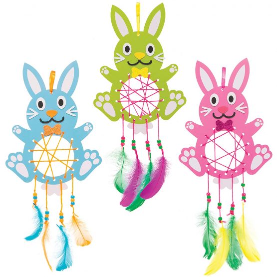 Baker Ross AT398 Easter Bunny Dreamcatcher Kits - Pack of 4, Ideal For Kids' Arts And Crafts, Educational Toys, Gifts, Keepsakes - Image 3
