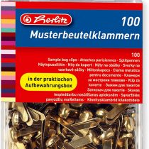 Herlitz Sample Bag Clip, Flat Top, in Hanging Box, Metal 100 Stück