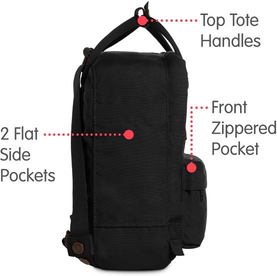 Fjällräven Re-Kånken Mini Kinder Backpack,Black,13 x 20 x 29 cm - Image 4