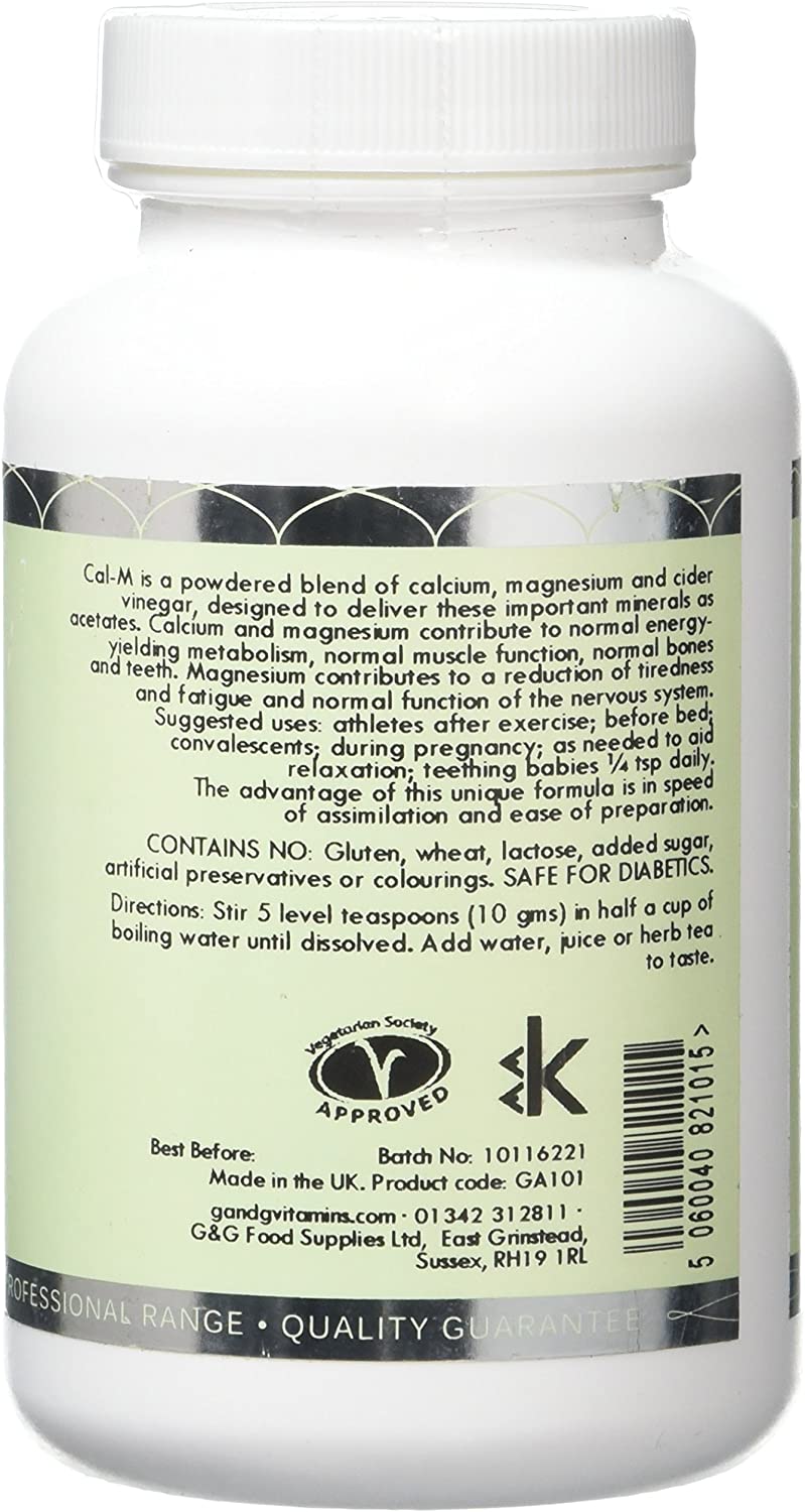 G&G Vitamins Cal-M Powder 100g - Calcium & Magnesium Blend with Cider Vinegar - Cal-Mag Drink Powder - G&G Vitamins - Image 2