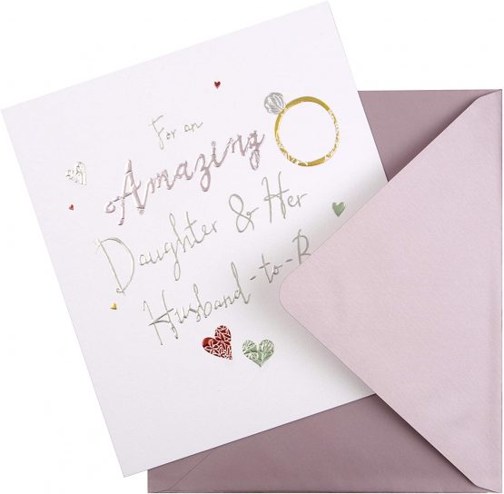 Daughter & Husband-to-Be Engagement Card from The Hallmark Studio - Contemporary Design with Embossed Foiled Lettering - Image 2