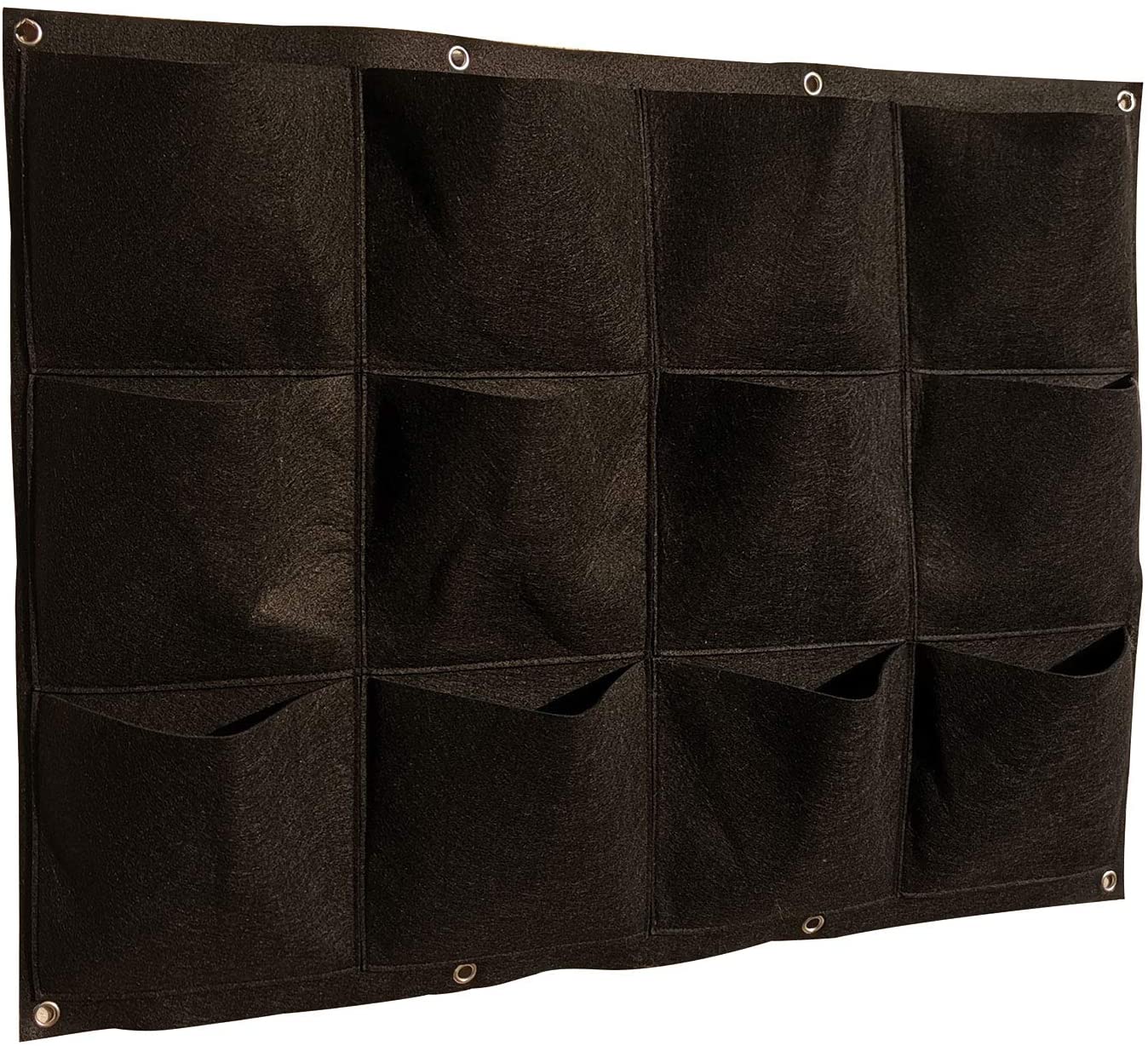 Parkland® Vertical Planting Bags Wall Hanging 12 Pockets Grow Planter Bag Wall Mounted Outdoor Indoor Greening Flower Container Gardening Home Plant Pouch Black - Image 2