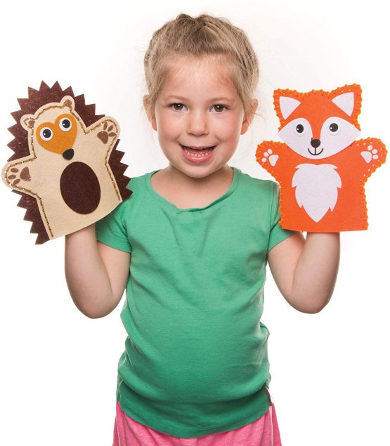 Baker Ross AR637 Woodland Animal Hand Puppet Sewing Kits (Pack of 4) for Kids Arts and Crafts - Image 3