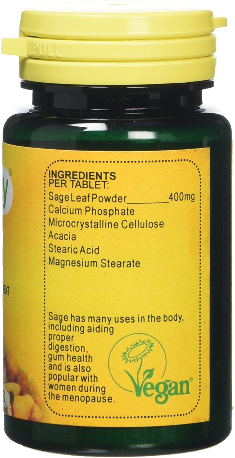 Veganicity Sage 400mg : Womens Health Supplement - 60 Tablets, in a Planet Friendly 99% Recycled Pot, Natural, 60 count (Pack of 1) - Image 3