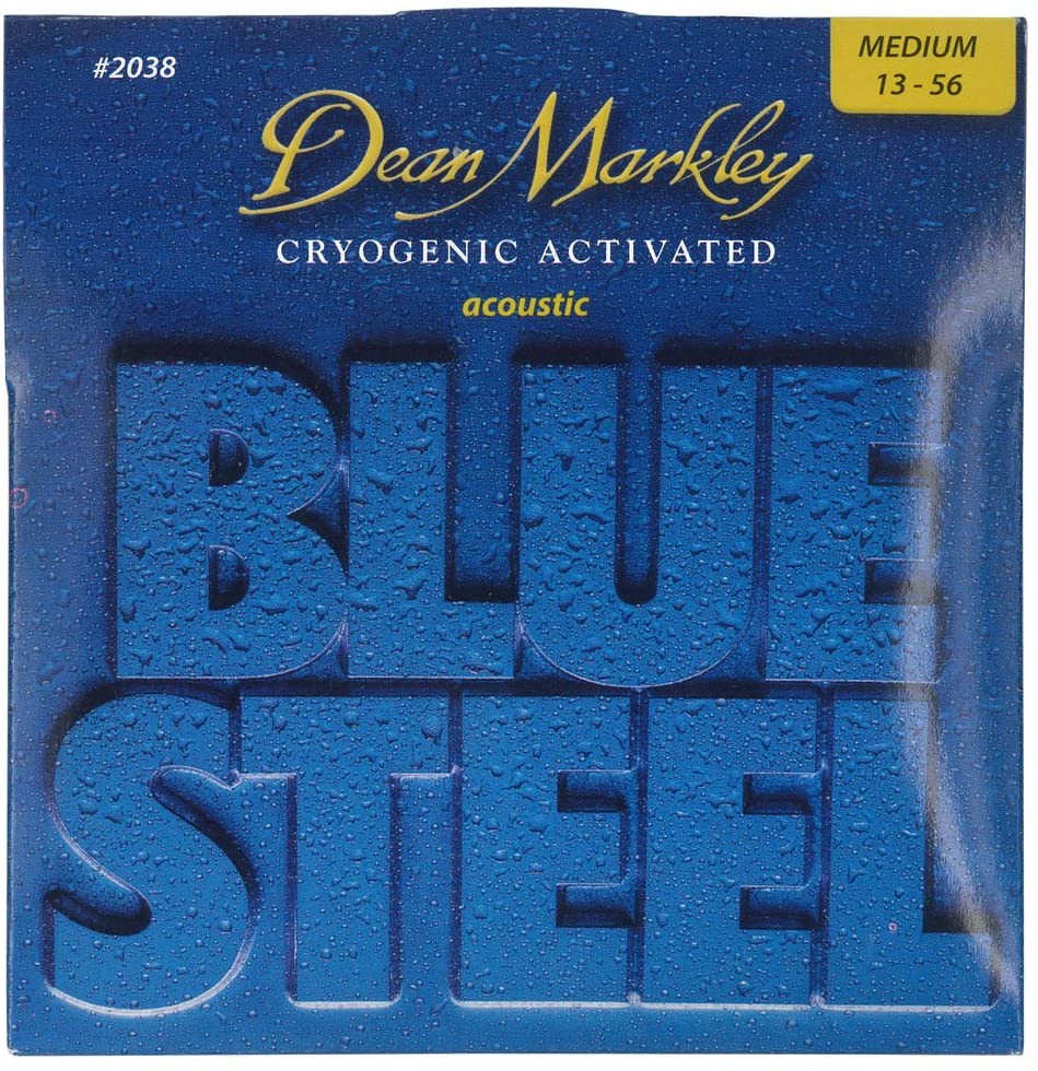 Dean Markley 2038 Blue Steel Acoustic Guitar Strings 13-56 Medium, Medium Gauge (.013-.056)