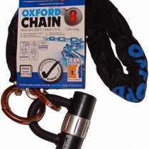 Oxford Unisex's Chain8 Chain Lock and Mini Shackle, Black, 8 mm x 1000 mm