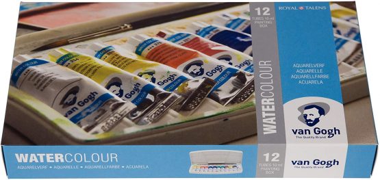 Royal Talens Van Gogh Watercolour 12 Tubes Plastic Pocket Box-