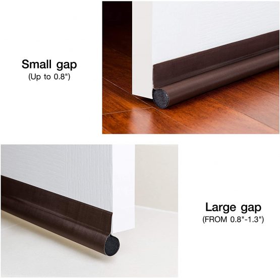 deeToolMan Draft excluder 36" : One sided door insulator with hook and loop strip/Under door draft blocker/Door weather strip(Light beige) - Image 3