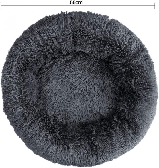 Calming Cat Bed Fluffy Plush Cat Bed Dog Bed Donut Cat Bed Cat Marshmallow Bed Round Pet Bed Cat Basket Bed Pet Nest Sofa Bed Pet Sleeping Bed Cushion Mat For Small Medium Dogs Puppy Bunny Washable - Image 4